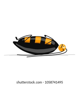 Funny cockroach for your design