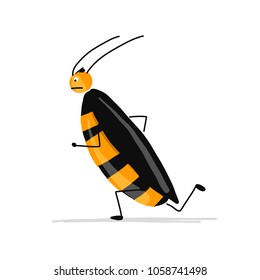Funny cockroach for your design