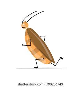 Funny cockroach for your design