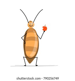 Funny cockroach for your design