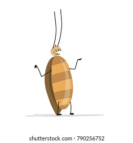 Funny cockroach for your design