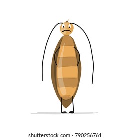 Funny cockroach for your design