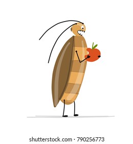 Funny cockroach for your design