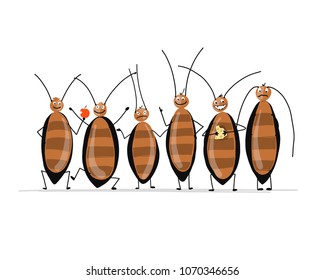 Funny cockroaches for your design