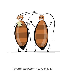 Funny cockroaches for your design