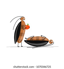 Funny cockroaches for your design