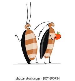 Funny cockroaches for your design