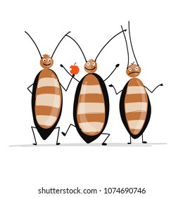 Funny cockroaches for your design