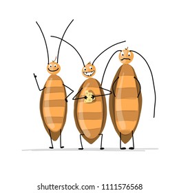 Funny cockroaches for your design