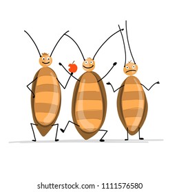 Funny cockroaches for your design