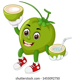 Funny Coconut Cartoon For Your Design