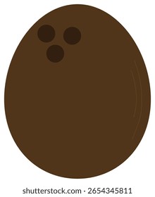 Funny coconut sticker in flat style. Brown tropical fruit icon for summer designs, kids products, printables, mobile apps, planners, packaging and labels. 