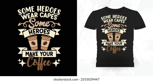 Funny Coffee Artists Retro Vintage Coffee Barista T-shirt Design