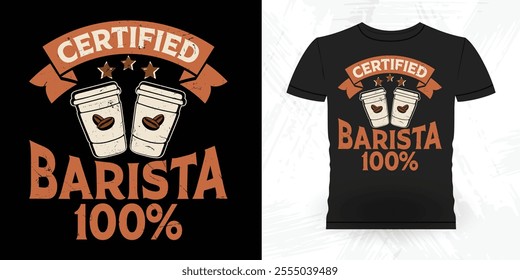 Funny Coffee Artists Retro Vintage Coffee Barista T-shirt Design