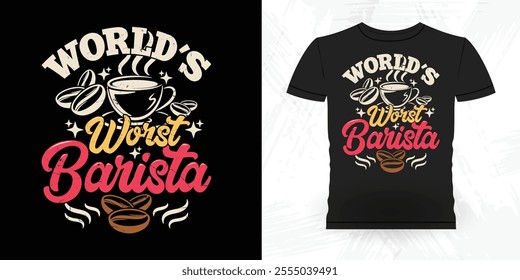 Funny Coffee Artists Retro Vintage Coffee Barista T-shirt Design