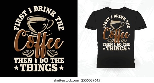 Funny Coffee Artists Retro Vintage Coffee Barista T-shirt Design