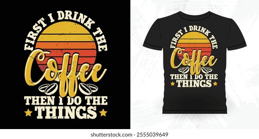 Funny Coffee Artists Retro Vintage Coffee Barista T-shirt Design