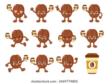 Funny coffee bean Holding Coffee Cup