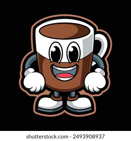 Funny Coffee Cartoon Character Vector Illustrations