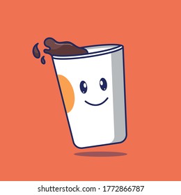 funny coffee illustrations. with the current trends suitable for stickers, web landing, banners, plant brochures, and business.