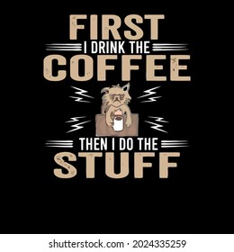 funny coffee saying grim cat coffee wo knotted design vector illustration for use in design and print wall art poster canvas