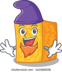 Funny colby jack cheese cartoon mascot performed as an Elf