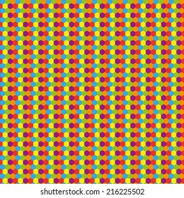 Funny color clean seamless small hexagon background pattern