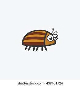 Funny Colorado potato beetle. Flat Vector icons for your design