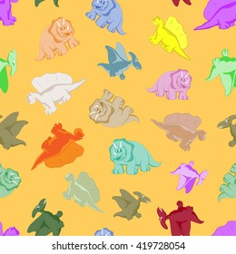 Funny colored dinosaurs