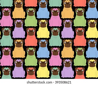 Funny colored dogs. Seamless background