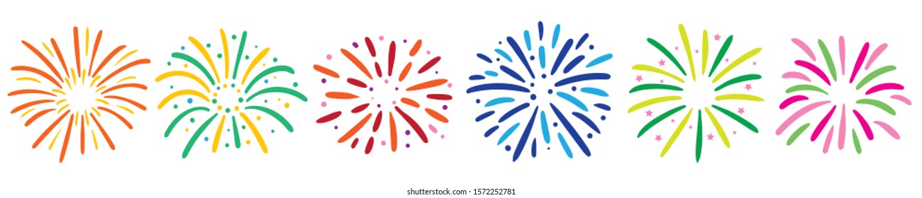 Funny Colored Fireworks Graphic Vector