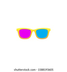 Funny and colorful 3d sunglasses with red and pink color
