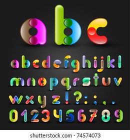 Funny Colorful Alphabet With Numbers