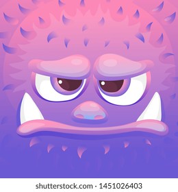 Funny colorful cartoon comic alien or monster's sad or disappointed emotion the vector illustration. Face for halloween and computer games characters design.