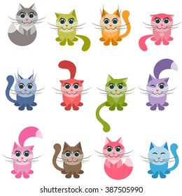 Funny colorful cats