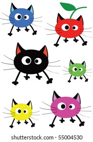 Funny colorful cats