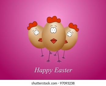 Funny colorful easter eggs - Happy Easter Card-vector