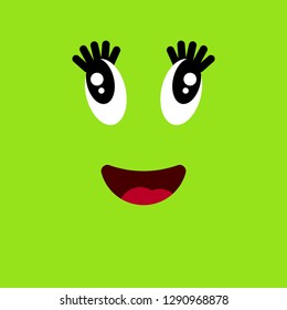 Funny colorful emoticon with flat design style. Isolated. Vector illustration.