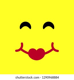 Funny colorful emoticon with flat design style. Isolated. Vector illustration.