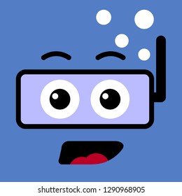 Funny colorful emoticon with flat design style. Isolated. Vector illustration.