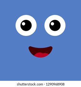 Funny colorful emoticon with flat design style. Isolated. Vector illustration.