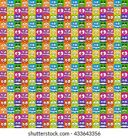 Funny colorful emotions seamless pattern.