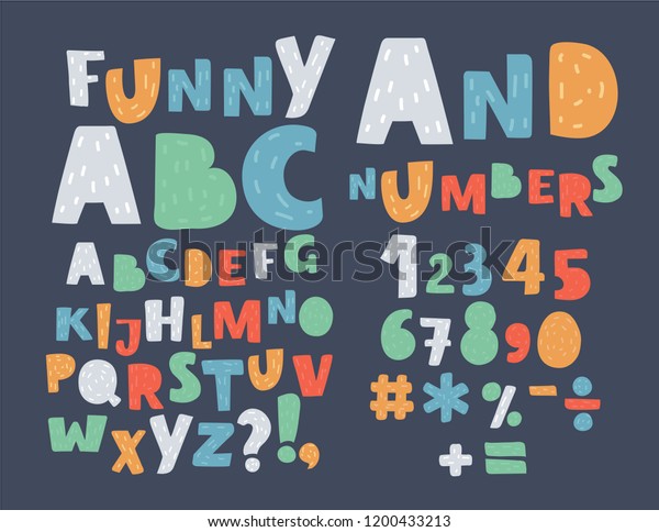 Funny Colorful English Alphabet Cute Bold のベクター画像素材 ロイヤリティフリー