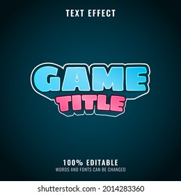 funny colorful game title text effect. perfect for your game logo and title vector illustration