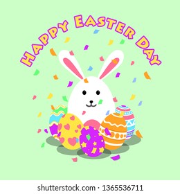 Funny Colorful Happy Easter Greeting Card Stock Vector (Royalty Free