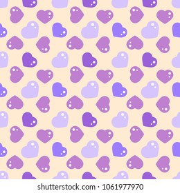 Funny colorful hearts vector simple seamless pattern.