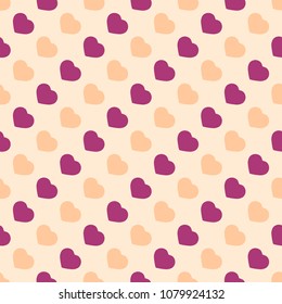 Funny colorful hearts vector simple seamless pattern.