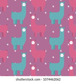funny colorful llama pattern
