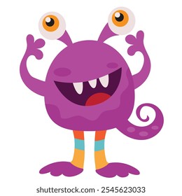 Funny colorful monster vector cartoon illustration