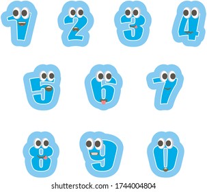 Funny colorful numbers for kindergarten and school education